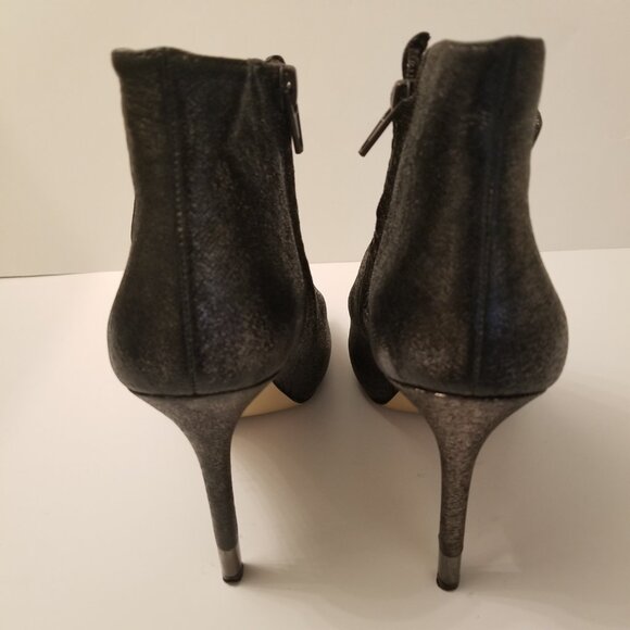 Guess Black Shimmering Peep-Toe Ankle Stiletto Heels Size 9 - Picture 2 of 6